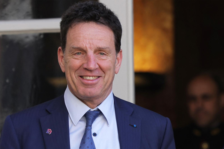 Geoffroy Roux de Bezieux, le 6 avril 2023, à Paris ( AFP / THOMAS SAMSON )