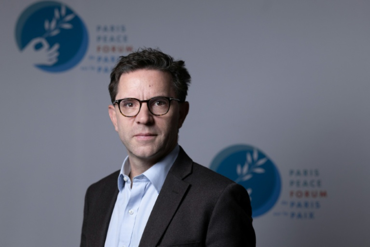 Justin Vaisse, directeur général du Forum de Paris pour la Paix, le 27 octobre 2025 à Paris ( AFP / JOEL SAGET )