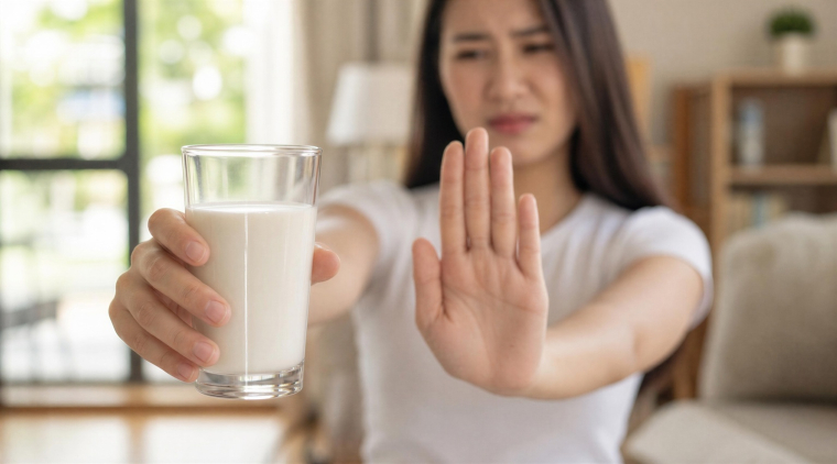En Chine, le lait est pr&eacute;sent&eacute; comme un aliment indispensable &agrave; la sant&eacute;, alors m&ecirc;me que la plupart des Chinois sont intol&eacute;rants au lactose. (cr&eacute;dit: Adobe Stock/photo g&eacute;n&eacute;r&eacute;e par IA)