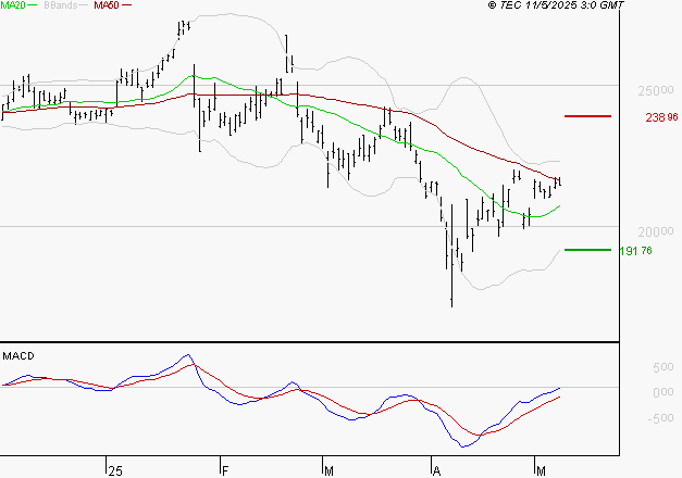 SCHNEIDER ELECTRIC SA : L'analyse ne suggère pas de baisse à moyen terme