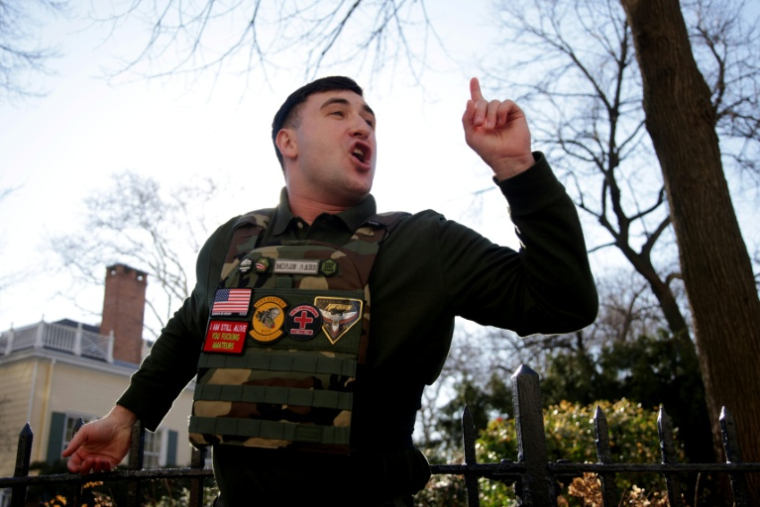 L'influenceur d'extrême droite Jake Lang le 9 mars à New York, aux Etats-Unis ( AFP / Leonardo MUNOZ )