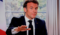 Emmanuel Macron, le 15 mai 2023, à Paris ( AFP / LUDOVIC MARIN )