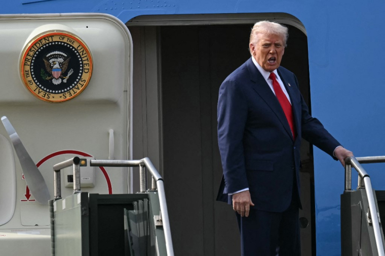 Donald Trump à Busan, en Cordée du Sud, le 30 octobre 2025. ( AFP / ANDREW CABALLERO-REYNOLDS )