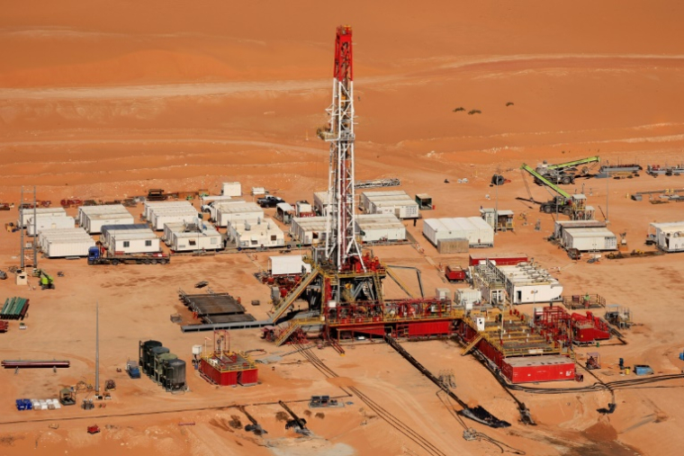 Une usine pétrolière dans le désert, en Arabie saoudite, le 14 janvier 2025 ( AFP / Valery HACHE )