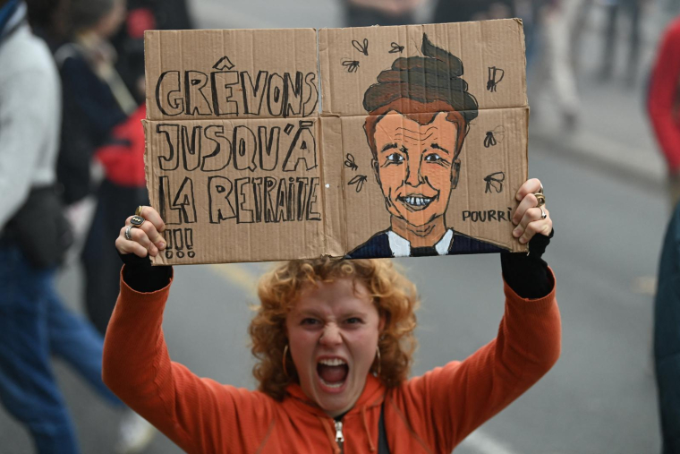 Grève contre la réforme des retraites, le 18 octobre 2022, à Paris. ( AFP / ALAIN JOCARD )