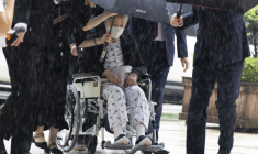 La cheffe de l'Eglise de l'Unification, Han Hak-ja, arrive dans un tribunal de Séoul, le 31 août 2026 ( POOL / JEON HEON-KYUN )