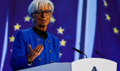 La présidente de la BCE Christine Lagarde au siège de la Banque centrale