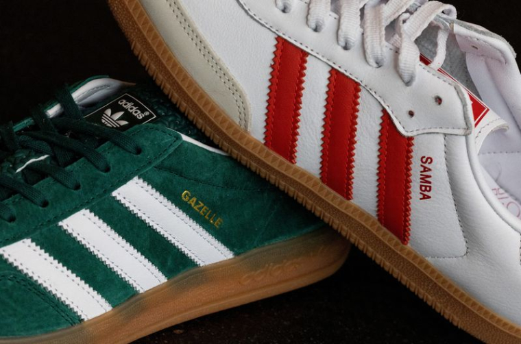 Des baskets Adidas en vente dans un magasin de Berlin