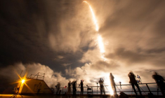 Décollage de la mission Polaris Dawn depuis le Centre spatial Kennedy à Cape Canaveral