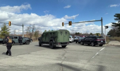 Forces de l’ordre sur les lieux de l’attaque d’une synagogue dans le Michigan