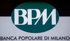 Le logo de la Banca Popolare di Milano (BPM) à Rome, Italie