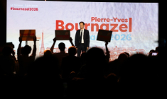 Pierre-Yves Bournazel (Horizons) lance sa campagne pour la mairie de Paris, le 3 juin 2025 à Paris ( AFP / Emma DA SILVA )