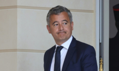 Le ministre de la Justice, Gérald Darmanin, à la sortie de l'Élysée à l'issue du Conseil des ministres, le 6 mai 2026 à Paris ( AFP / Ludovic MARIN )