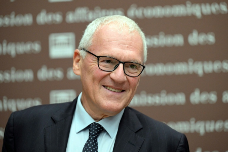 Jean-Bernard Levy avant une audition devant la commission des affaires économiques de l'Assemblée nationale, le 14 septembre 2022, alors qu'il était à la tête d'EDF ( AFP / Emmanuel DUNAND )