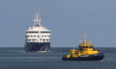 Le navire de croisière MV Hondius arrive au port de Rotterdam