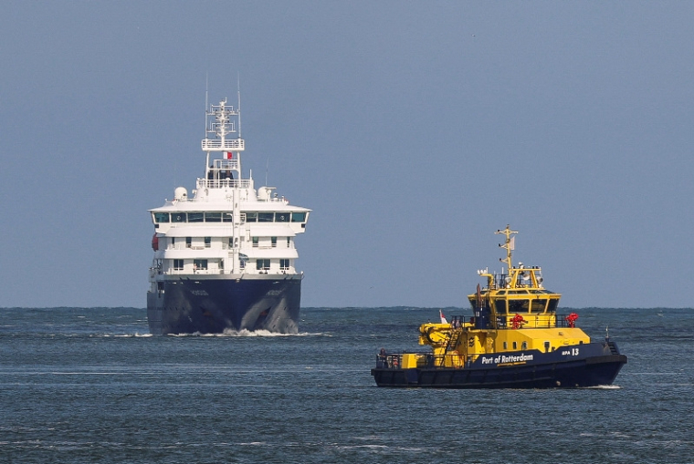 Le navire de croisière MV Hondius arrive au port de Rotterdam