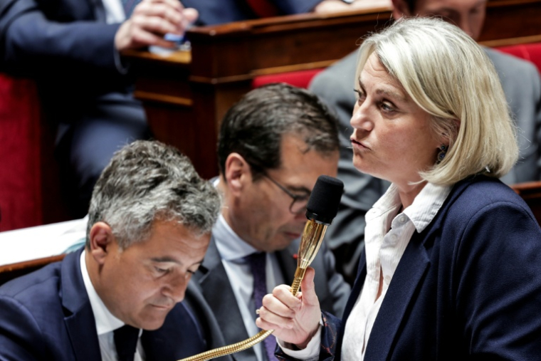 La ministre de la Santé Stéphanie Rist s'exprime lors des questions au gouvernement le 28 avril 2026 à l'Assemblée nationale à Paris ( AFP / STEPHANE DE SAKUTIN )