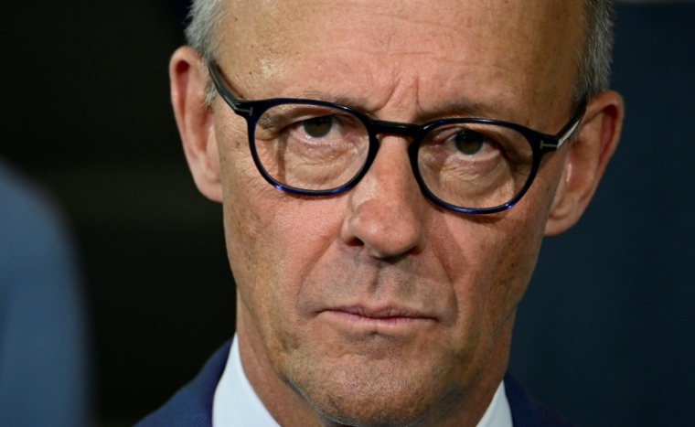 Le chancelier allemand Friedrich Merz, le 8 octobre 2026 à Berlin. ( AFP / Tobias SCHWARZ )