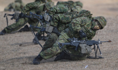 Des militaires japonais à Funabashi, au Japon, le 7 janvier 2024. ( AFP / RICHARD A. BROOKS )