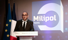 Le ministre français de l'Intérieur Laurent Nunez inaugure le salon de la sécurité intérieure Milipol à Villepinte, près de Paris, le 18 novembre 2025 ( AFP / Thibaud MORITZ )