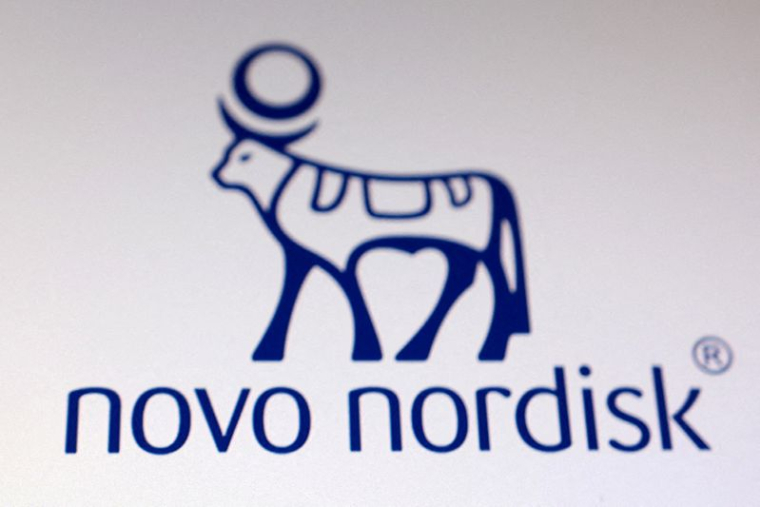 Une illustration montre le logo de Novo Nordisk