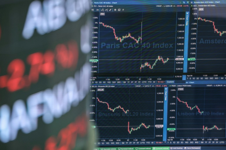 La Bourse Euronext à La Défense, près de Paris, le 7 avril 2025 ( AFP / Thomas SAMSON )