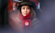 Sophie Binet à Paris, le 13 avril 2023. ( AFP / GEOFFROY VAN DER HASSELT )