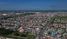 Vue aérienne de Georgetown, capitale du Guyana, le 26 août 2025 ( AFP / Joaquin Sarmiento )