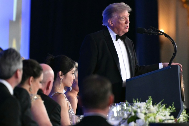 Le président américain Donald Trump pendant le gala de la presse à Washington, le 24 juillet 2026 ( AFP / Mandel NGAN )