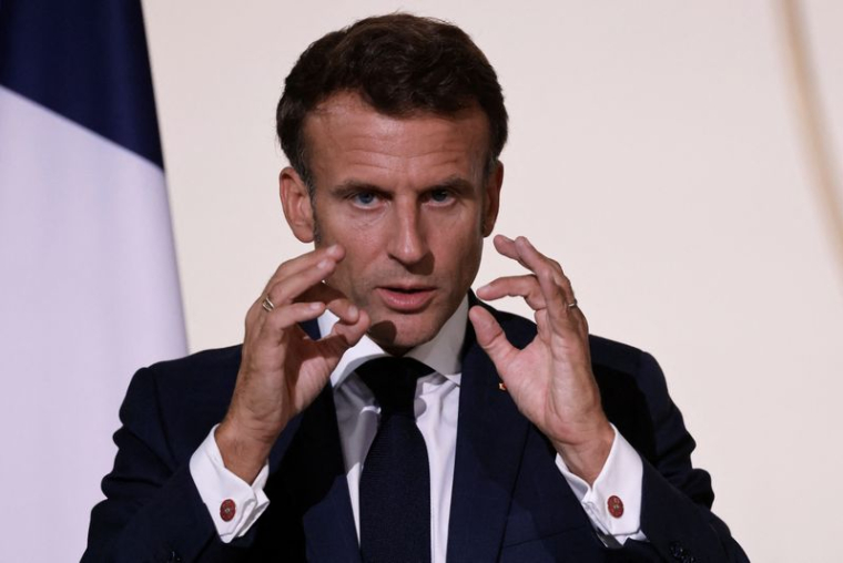 Photo d'archives: Le président Emmanuel Macron prononce un discours à Paris