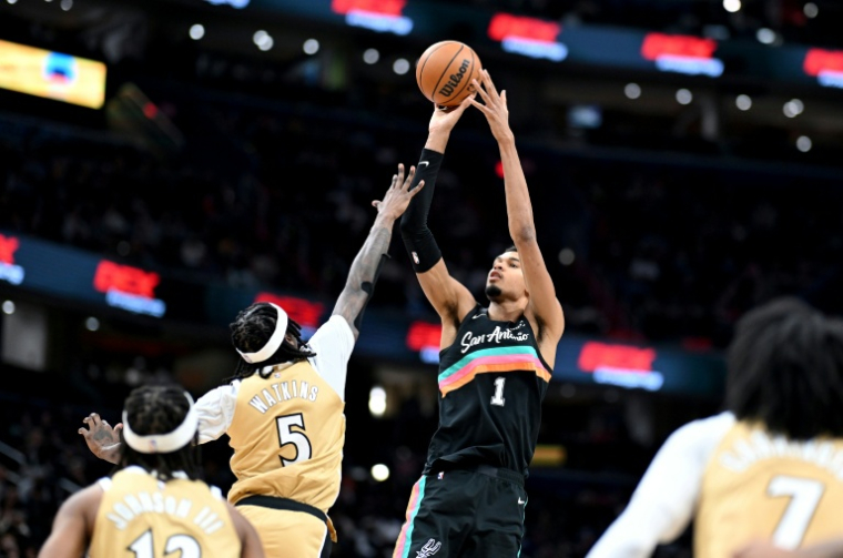 Victor Wembanyama contre les Wizards, à Washington, le 21 décembre 2025 ( GETTY IMAGES NORTH AMERICA / Greg Fiume )