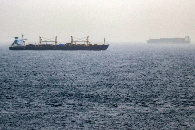 Des navires dans le détroit de Bab el-Mandeb, en juillet 2026 ( AFP / KHALED ZIAD )