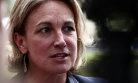 La secrétaire générale de la CFDT Marylise Léon à Boissy-la-Riviere, dans l'Essonne, le 26 août 2025 ( POOL / Thibaud MORITZ )