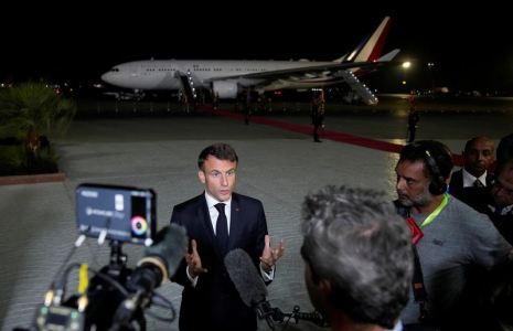 Emmanuel Macron lors d'un déplacement en Égypte