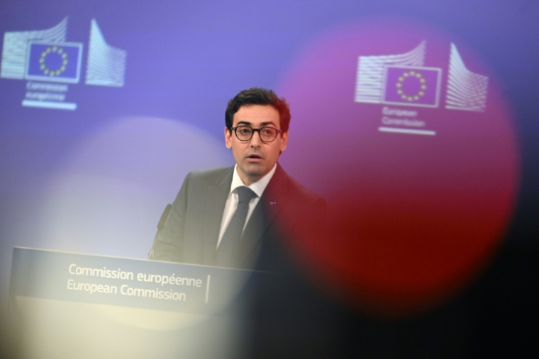 Le vice-président de la Commission européenne, Stéphane Séjourné, le 4 mars 2026 à Bruxelles ( AFP / Nicolas TUCAT )