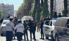 Des forces de sécurité déployées sur le site d'une explosion mortelle à Damas