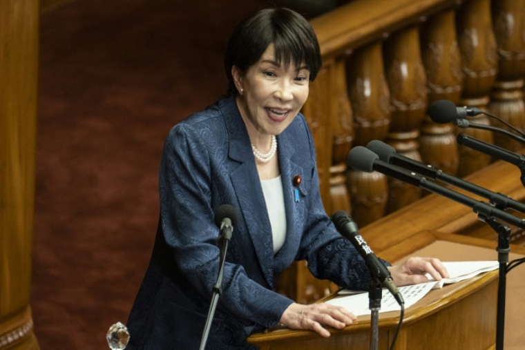 La Première ministre japonaise Sanae Takaichi devant le Parlement le 5 octobre 2026, à Tokyo ( AFP / Yuichi YAMAZAKI )