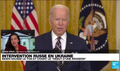 Intervention russe en Ukraine : Joe Biden hausse le ton et craint "le début d'une invasion"