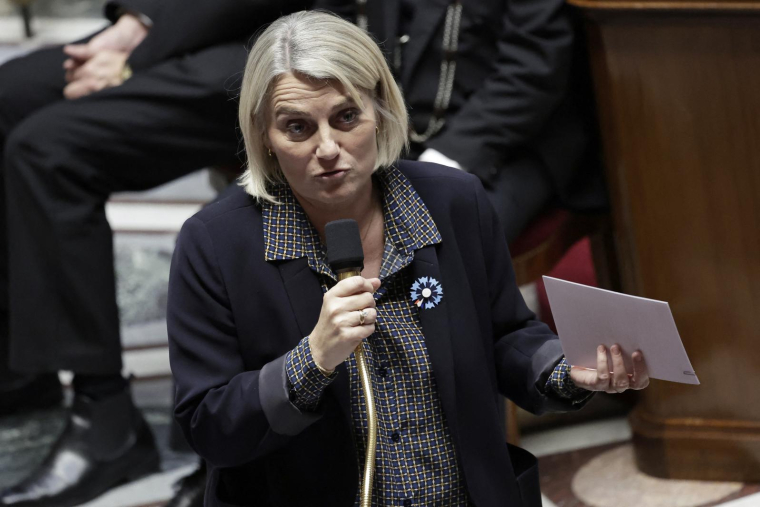 La ministre de la Santé, Stéphanie Rist, à l'Assemblée nationale le 4 novembre 2025. ( AFP / STEPHANE DE SAKUTIN )