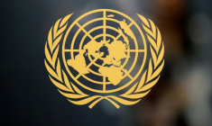 Le logo des Nations unies à New York, le 22 septembre 2025 ( AFP / Ludovic MARIN )