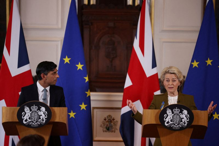 Le Premier ministre britannique Rishi Sunak et la présidente de la Commission européenne Ursula von der Leyen