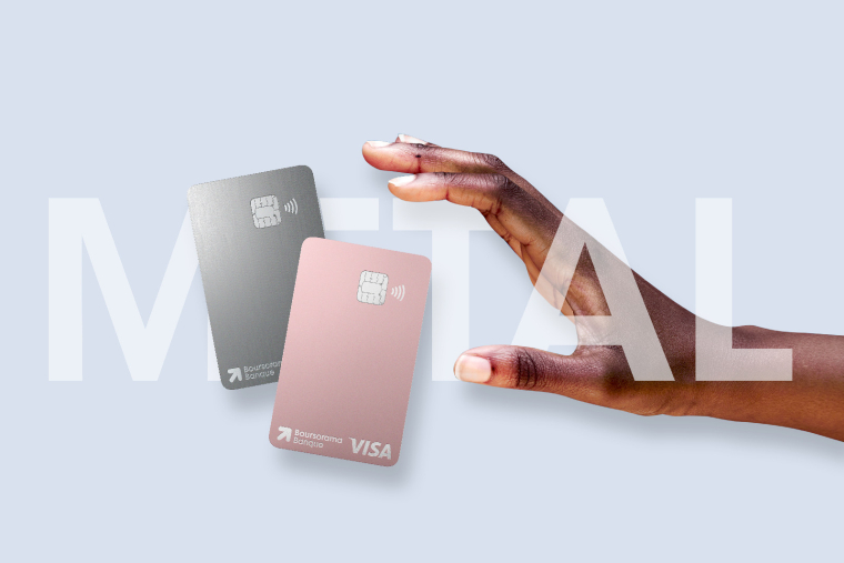 Carte Offre METAL de Boursorama (grise et rose)