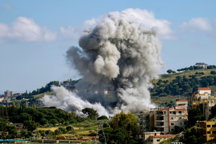 Une frappe aérienne israélienne sur Nabatiyé, dans le sud du Liban, le 25 mai 2026 ( AFP / Abbas Fakih )