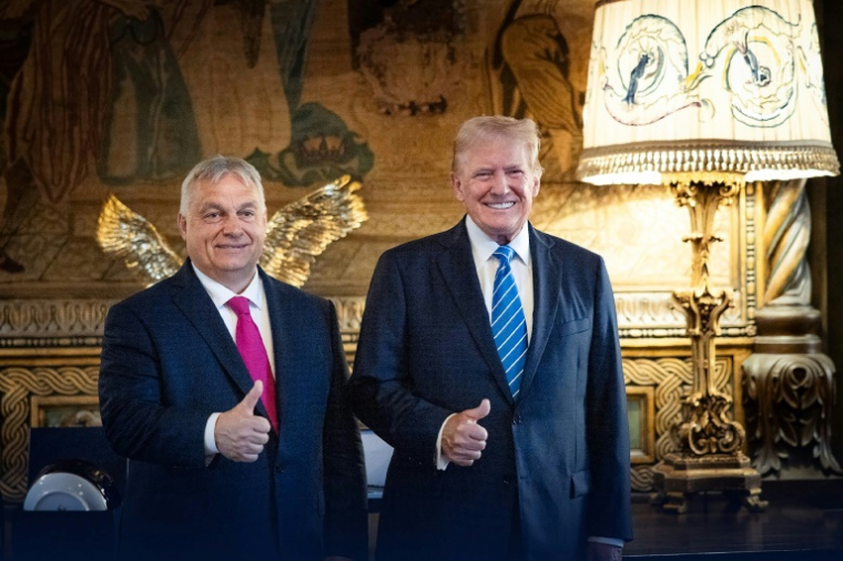 Le Premier ministre hongrois Viktor Orban et le président américain Donald Trump, le 11 juillet 2024 dans la résidence du milliardaire à Mar-a-Lago en Floride ( X ACCOUNT OF HUNGARY'S PRIME MINISTER VIKTOR ORBAN @PM_ViktorOrban / Handout )