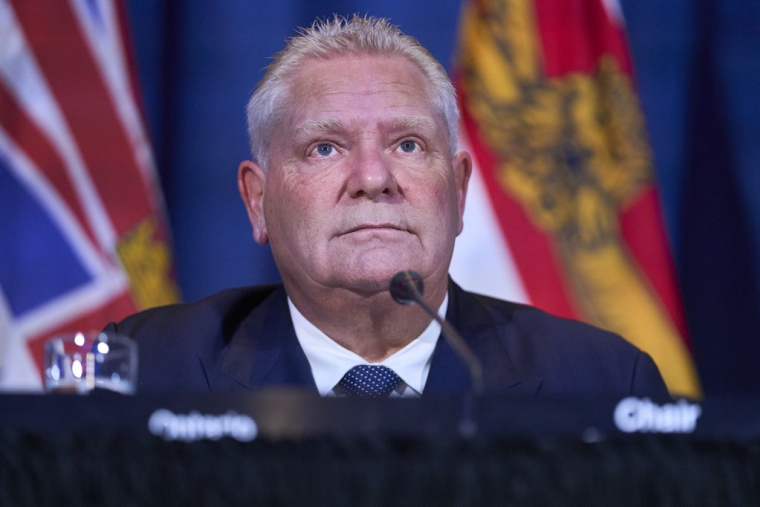Doug Ford à Toronto, au Canada, le 16 décembre 2024. ( AFP / GEOFF ROBINS )