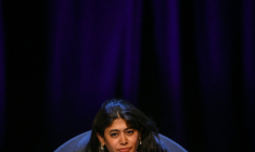 L'eurodéputée franco-palestinienne Rima Hassan, lors des conférences d'été "Amfis" de LFI à Châteauneuf-sur-Isère, le 22 août 2026 dans la Drôme ( AFP / OLIVIER CHASSIGNOLE )