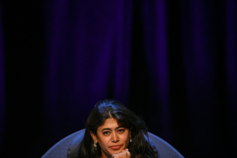L'eurodéputée franco-palestinienne Rima Hassan, lors des conférences d'été "Amfis" de LFI à Châteauneuf-sur-Isère, le 22 août 2026 dans la Drôme ( AFP / OLIVIER CHASSIGNOLE )