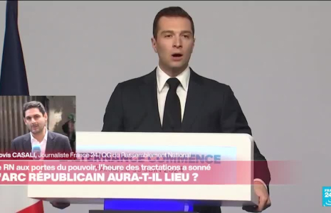 Législatives : Jordan Bardella (RN) invite les électeurs à "faire le choix d'une rupture responsable"
