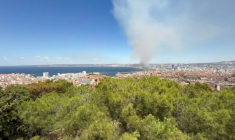 Images de l'incendie aux Pennes-Mirabeau depuis Notre-Dame de la Garde