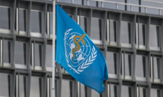 Le siège de l'Organisation mondiale de la santé (OMS), à Genève, le 23 avril 2025 ( AFP / Fabrice COFFRINI )